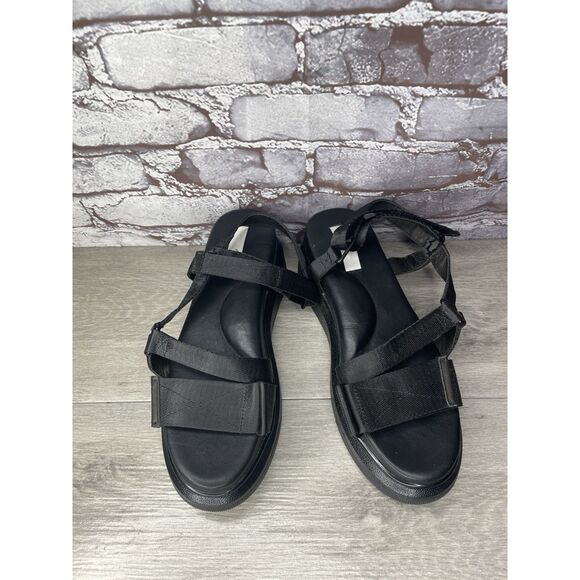 Suzanne Rae Black Synthetic Ankle Strap Platform Wedge Sandals Women Sz 40EU/9.5 - Picture 13 of 16